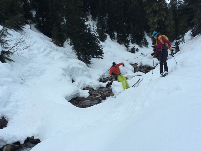 black diamond carbon convert - sometimes backcountry skiing is creeks and speed and bumps. here jed...