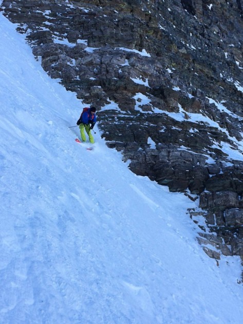 dynastar cham high mountain 107 - dynastar cham 107 on steep and funky snow in the aemmer couloir...