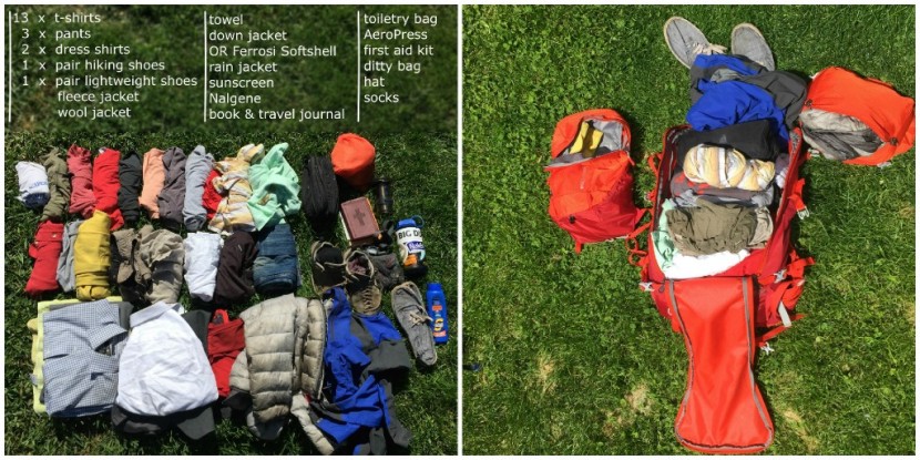 eagle creek deviate 60 - as seen, the deviate can hold all of the items in the left photo if...