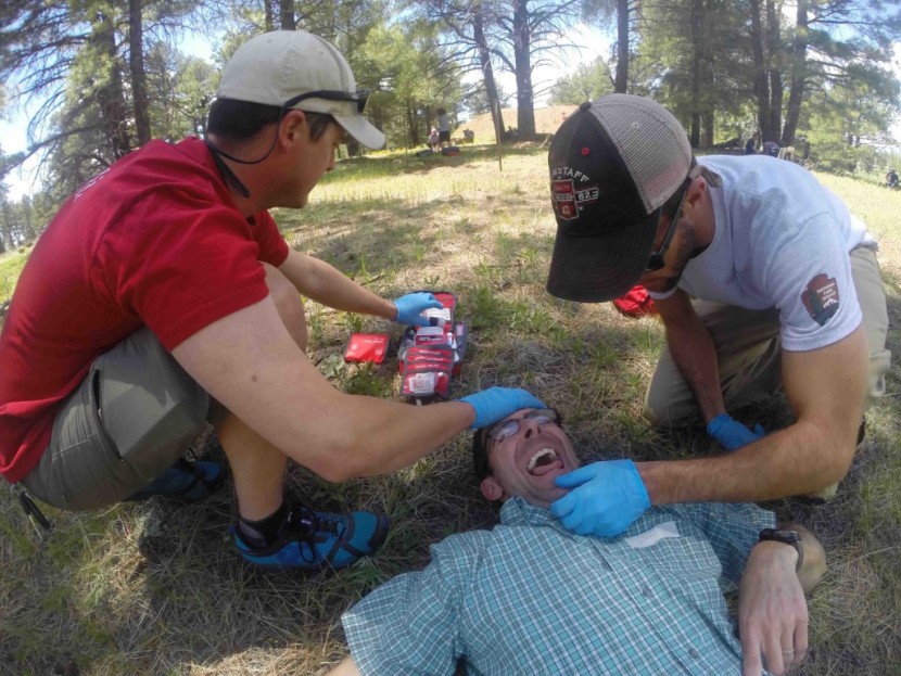 rei backpacker extended - wilderness first responder students test out this kit during a...