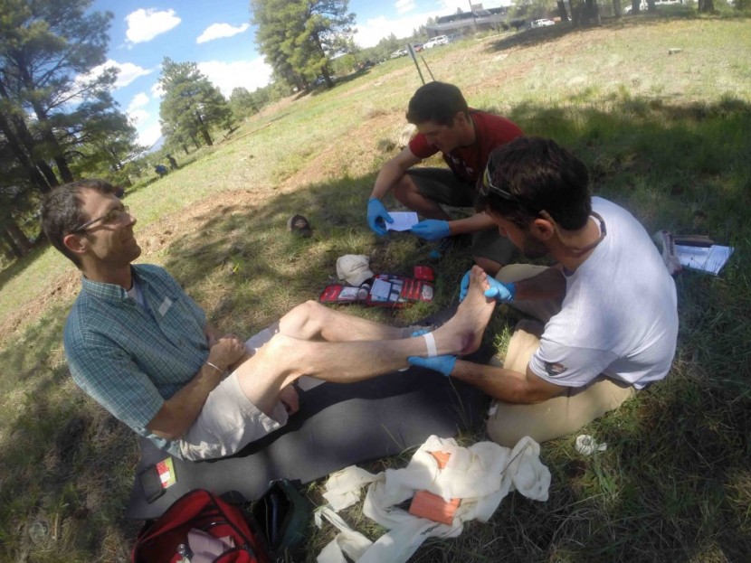 rei backpacker extended - students on a wilderness first responder recertification course...