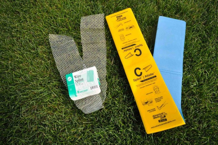 rei backpacker extended - the wire splint found in this kit (left) is lighter and more compact...