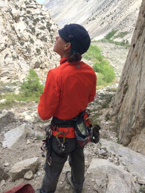 marmot stride for women - jean tucky ponders the next climb in pine creek canyon, ca. this...