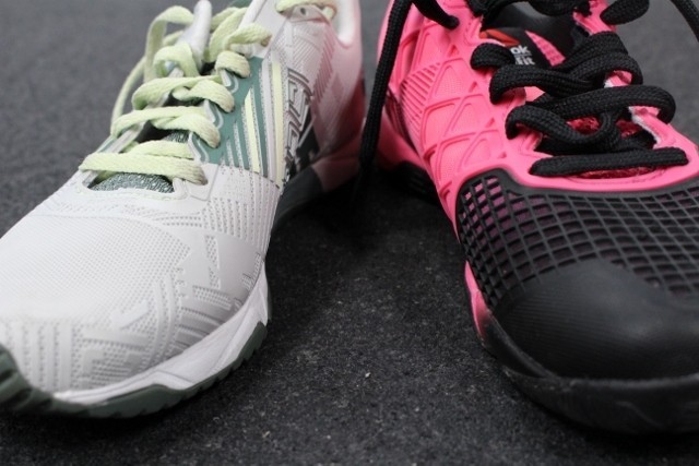 reebok sprint 2.0 for women - the sprint (left) has a helpful swath of grippy rubber on the side...