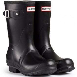 HUNTER Original Short Back Adjustable Rain Boot, sold BLACK GRAY, Size 10, NWT