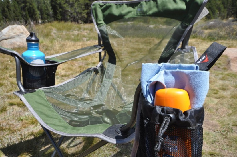 the cup holder (left) on the camp x was cleverly designed to be able...