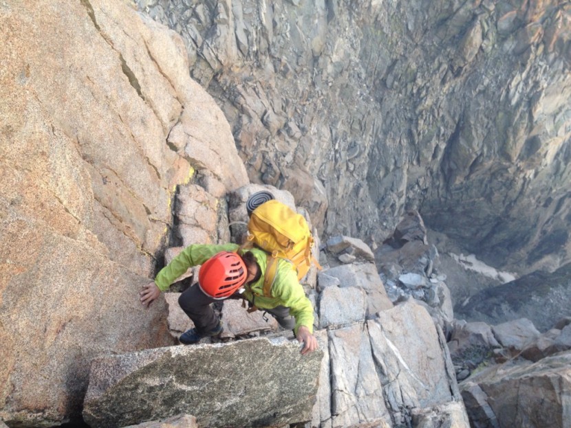 gregory alpinisto 50 - justin climbs 5th class terrain with the alpinisto carrying his bivy...