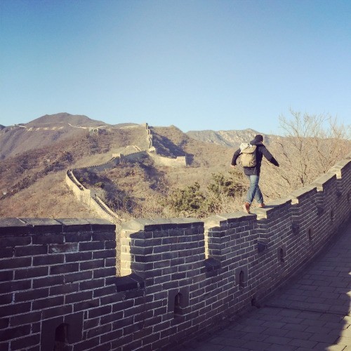chris mcnamara hopping the great wall of china.
