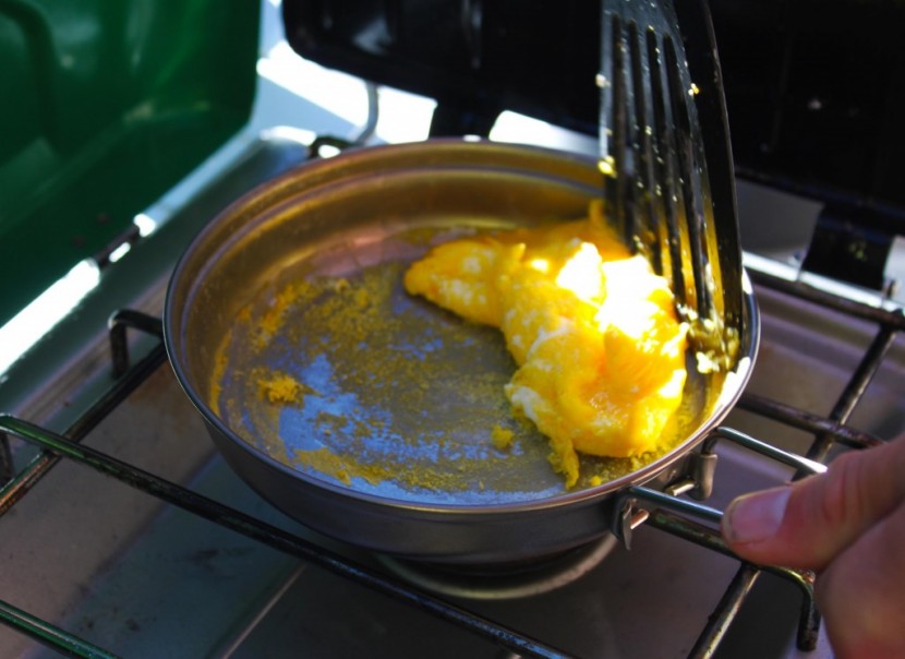 snow peak titanium multi compact - not only does this set cook the scrambled egg unevenly, it also...