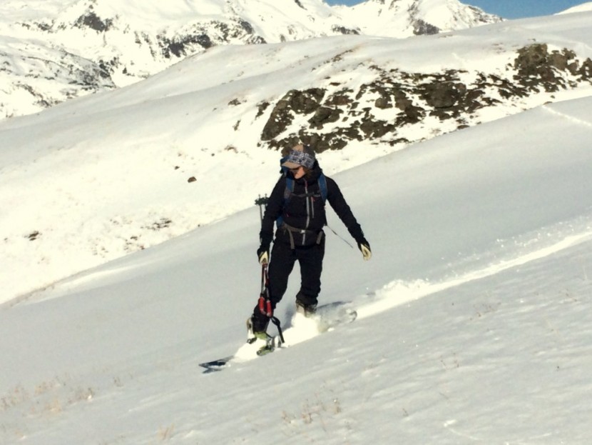 rab strata hoody for women - soaking up the early season snow. the strata is a perfect addition...