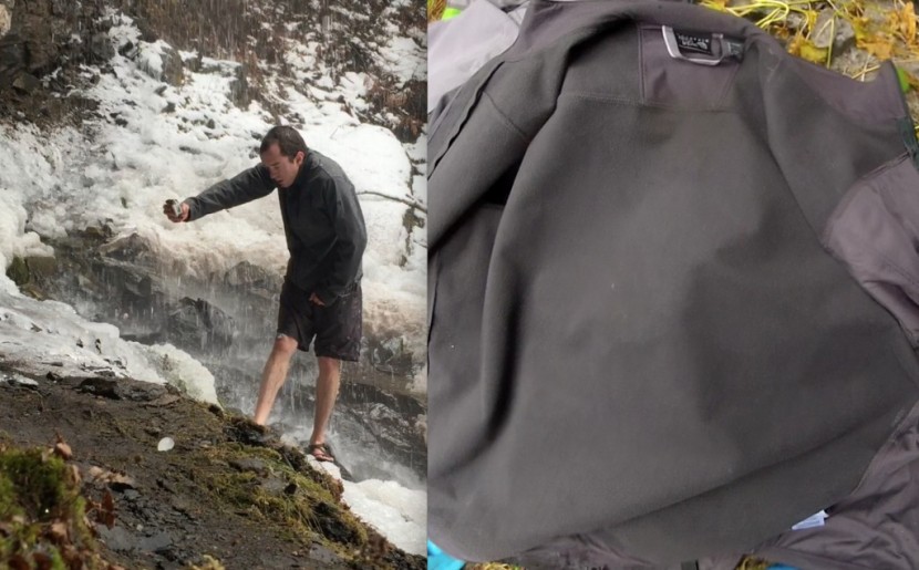 mountain hardwear fairing jacket - as you can see, this product did a great job of resisting water. but...