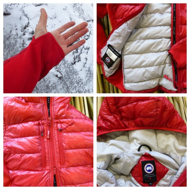 canada goose hybridge lite hoody for women - clockwise from top left: the thumb loop, the cozy inner material, a...
