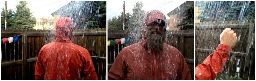 rain jacket men - garden hose to the face and wrists? check. the foray can handle it...