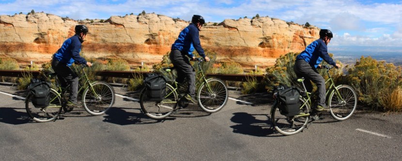 thule pack 'n pedal adventure touring - while testing out stability on the rack, jeremy performs a bounce...