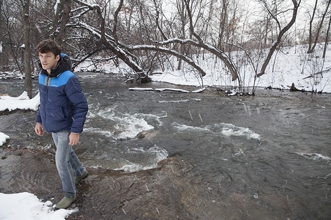 bogs urban farmer - ross robinson was eager to escape the winter stream while wearing...