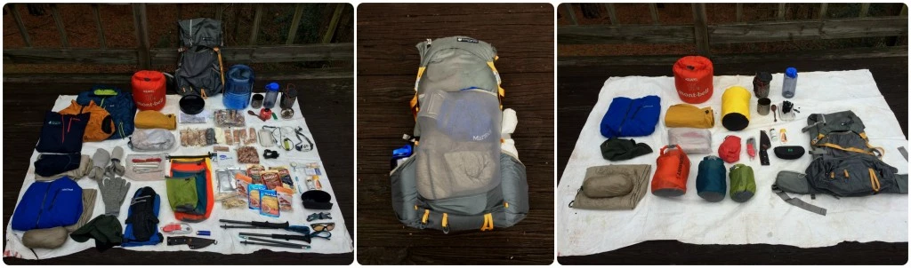 ultralight backpack - the gossamer gear gorilla packed with equipment, food, and fuel for...