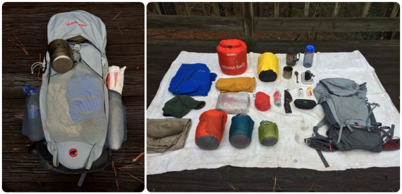 mammut creon light 45 - this pack just fit our wintertime load. a compression stuff sack for...