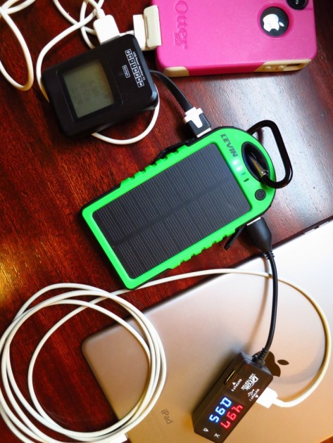 levin dual usb port 6000mah panel - with two devices plugged in simultaneously, the levin still charged...