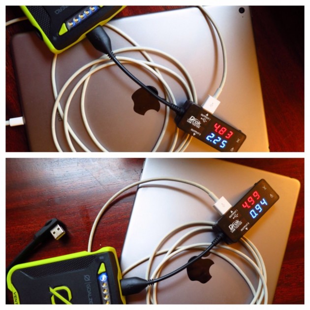 goal zero venture 30 solar recharging kit - after plugging in the ipad, we held the battery button down for 5...