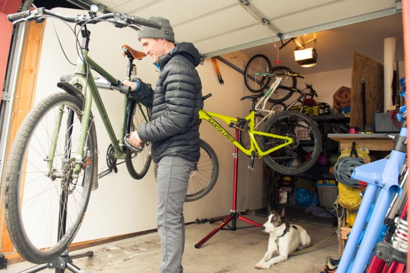 bike work stand - side-by-side testing with a variety of different bikes.  this allows...