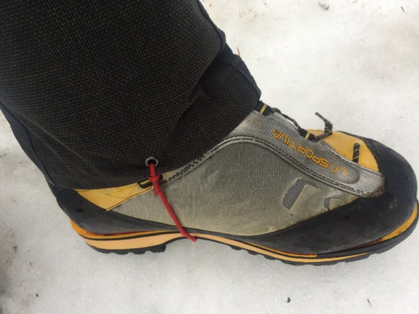 gaiters - a grommet on your pants and some paracord can work just as...