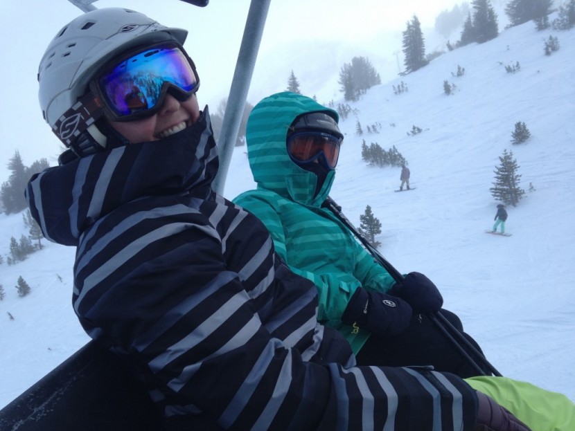 mountain hardwear barnsie - we ran into other lady skiers who love their barnsie jacket as well...