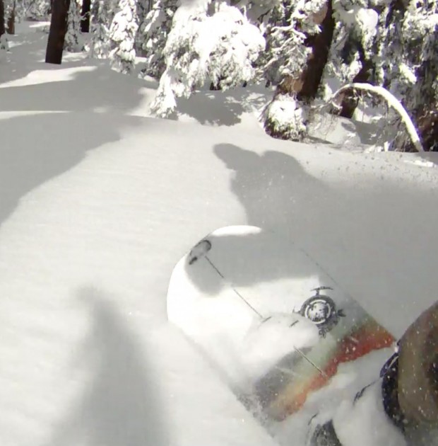 never summer prospector split - crushing powder on the prospector.