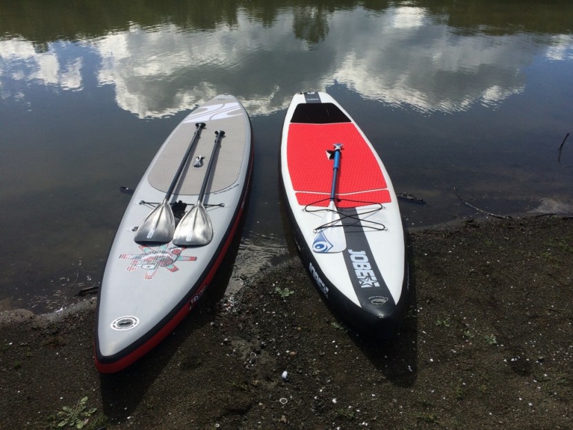 boardworks shubu raven - the raven on the left with both bullet proof paddles and the jobe on...