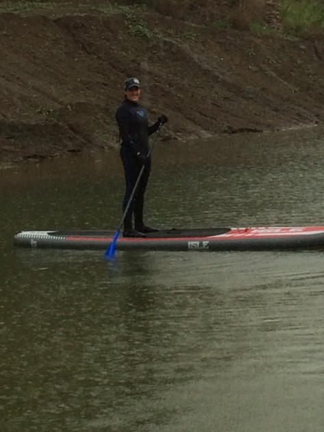isle touring 12 6 - inflatable sup testing in the rain at markley cove resort, lake...