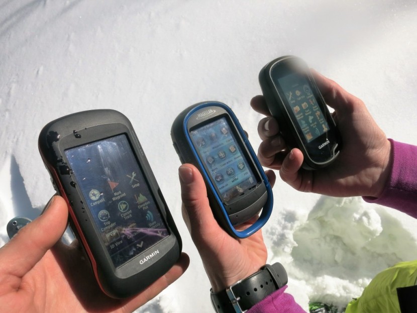 garmin oregon 600t - here kelly and dan compare the screens of the (left to right) garmin...
