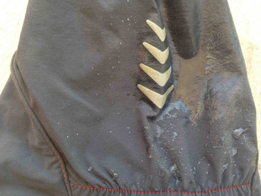 rab scree - while the stretch fabric sheds initial raindrops, the material...