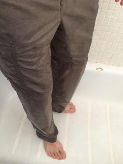 the north face paramount trail convertible - the dwr coating and water resistance in the shower was about average...