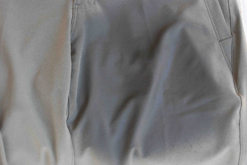 rei sahara roll-up for women - no beading occurred on these pants; water soaked right in. they also...