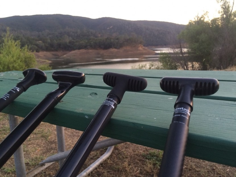 bic sup performer cf w - handles left to right: vibe, zen 95, the (rubber coated) insanity...