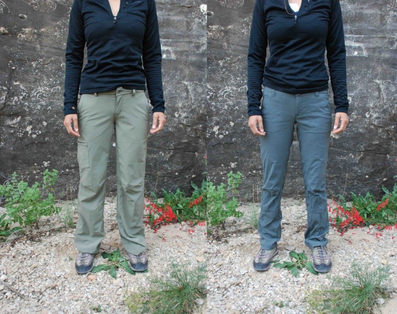 hiking pants women - a wide-legged option (left) and a tapered model (right). no one...