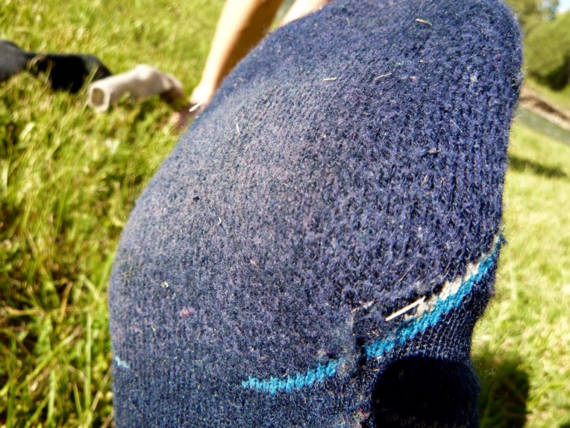 smartwool phd outdoor medium crew - here we see areas of serious fabric compaction withthe smartwool...