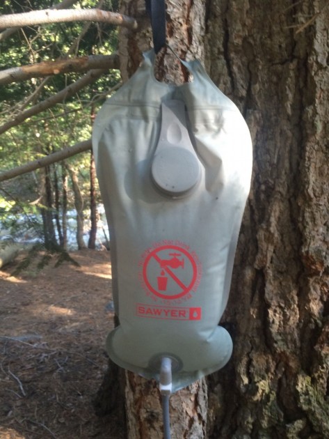 sawyer 4l water filtration system - the complete also comes with a strap to attach the dirty water bag...