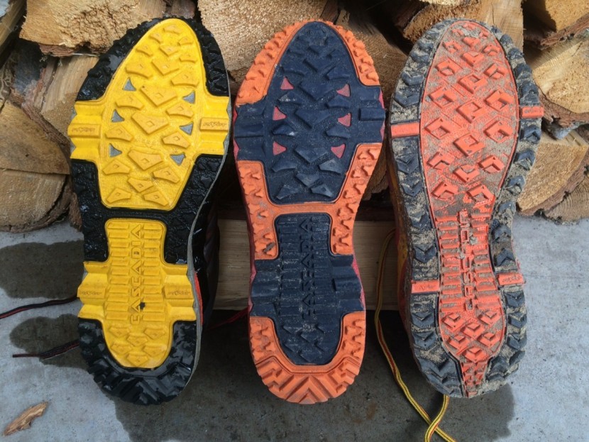 brooks cascadia 11 - the outsole on the cascadia 11 (left) remains essentially unchanged...