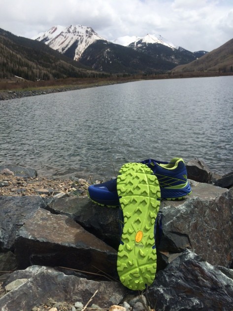 the north face ultra endurance - the one peice vibram sole of this shoe doesn't allow for any tearing...