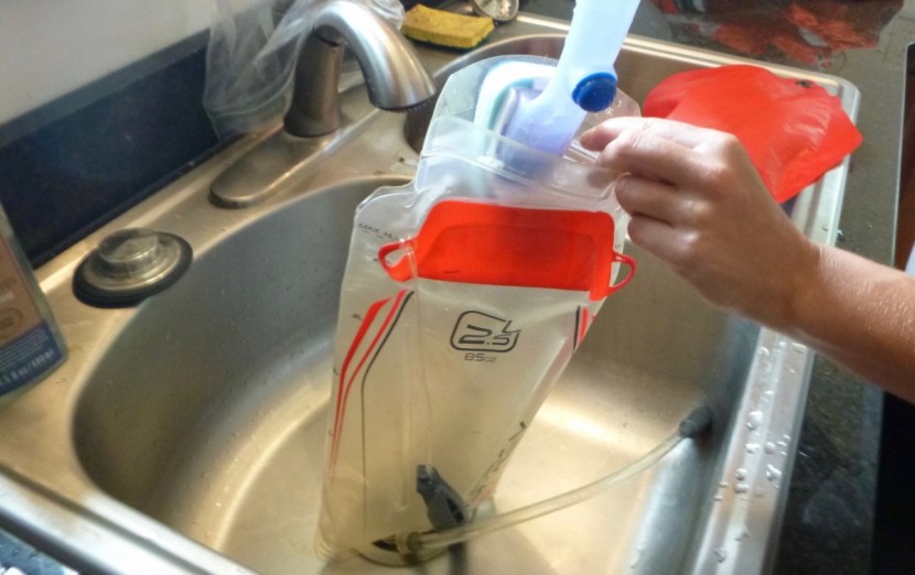 osprey hydraulics lt reservoir - our cleaning brush fit with ease inside of this hydration bladder.