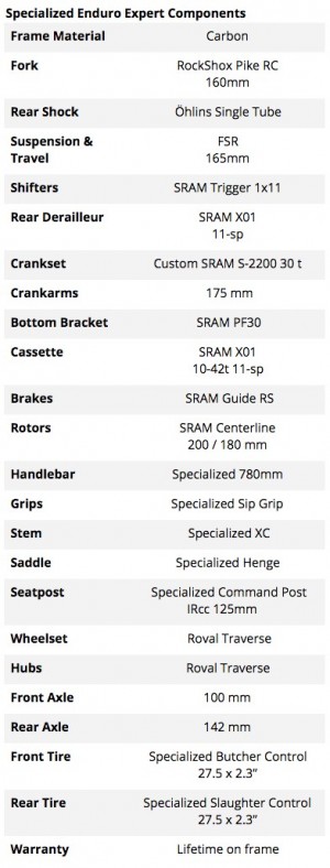 specialized enduro expert x01 2016