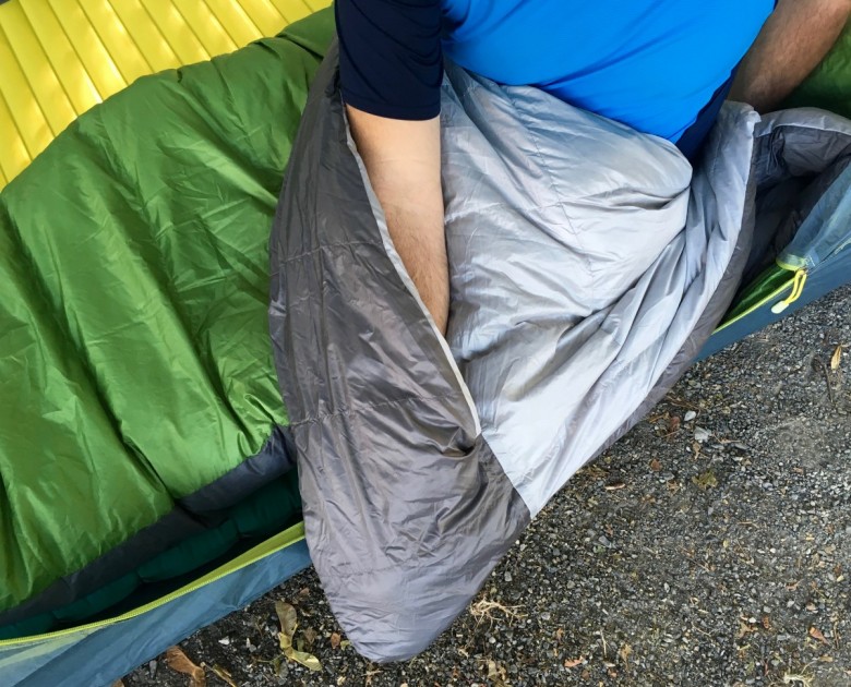 sierra designs backcountry bed 600 3-season - on colder nights, we loved the little hand sleeves that not only...