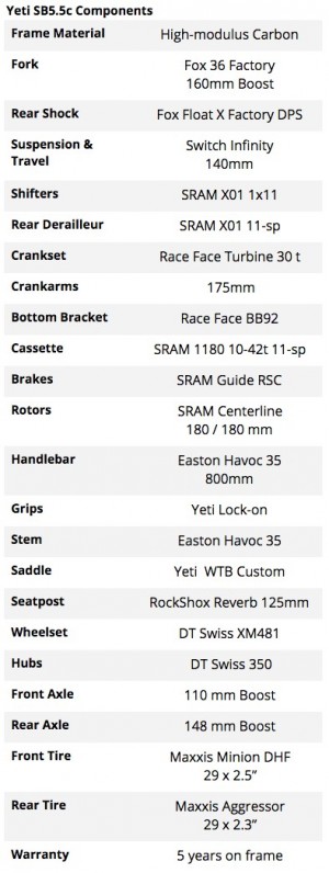 yeti sb5.5c x01 2016