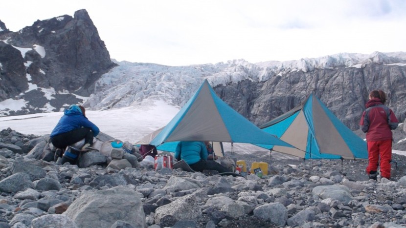 camping tent - this is not car camping... here are two megamid shelters from black...