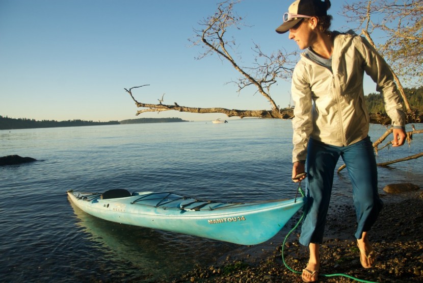 camping tent - sea kayaks might have enough space in the hatches for a bigger tent...
