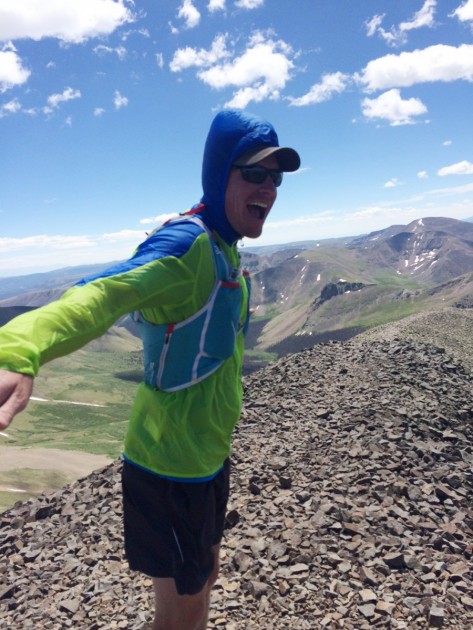 salomon fast wing hoodie - standing on the summit of san luis peak, a 14er in the san juan...