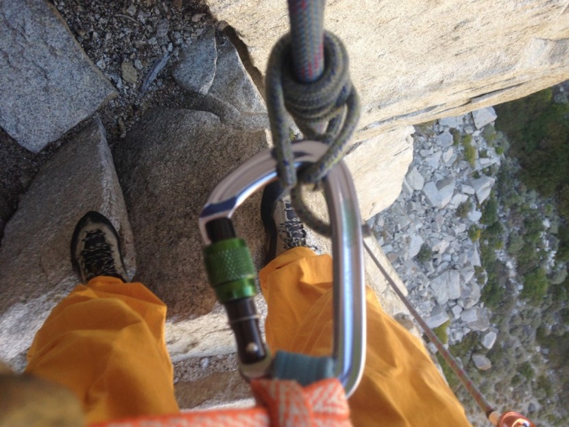 black diamond positron - a compact locker works well for an auto-block backup when rappelling.