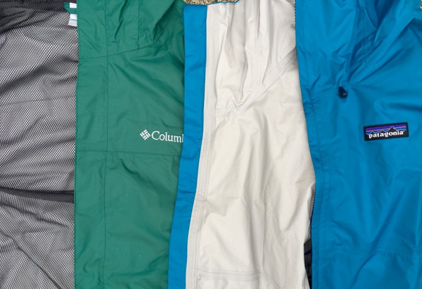 rain jacket men - here is a comparison of a 2-layer construction with the loose-mesh...