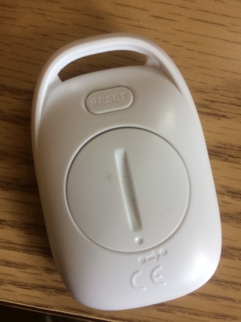 csx simple walking 3d - the back of the csx device. the &quot;reset&quot; button is the entirety of...