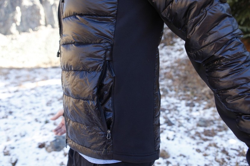 canada goose hybridge lite hoody - showing the tensile-tech fabric inserts that break up the standard...
